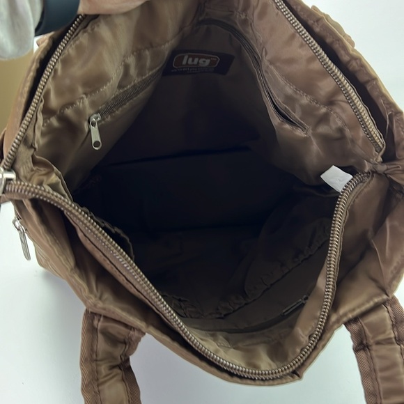 Lug "Taxicab Tote" Quilted Travel Bag in Mocha Brown - Picture 5 of 6